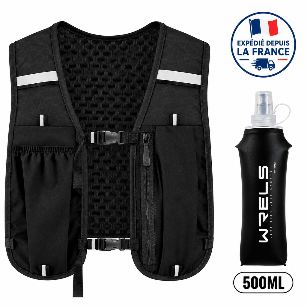 Gilet de Trail Ultraléger + Gourde 500ml