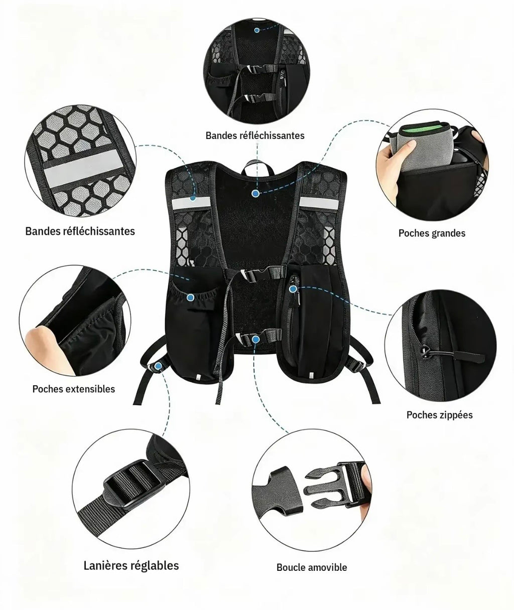 Gilet de Trail Ultraléger + Gourde 500ml